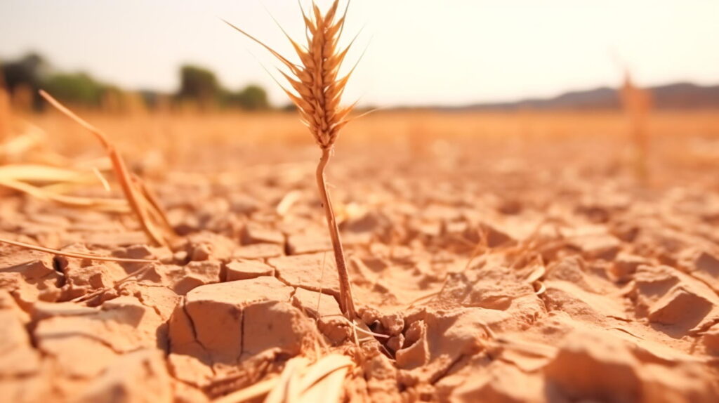 Sequía en campos de cultivo.